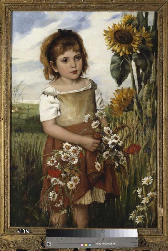 Mädchen mit Wiesenblumen od Emily S. Readshaw