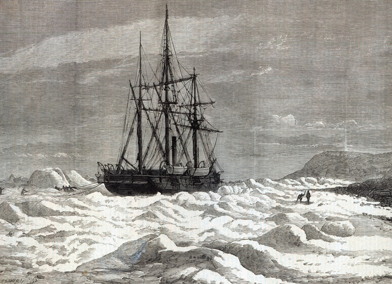The North Pole Expedition: The Alert nipped the ice against the shore off Cape Beechy, from ''The Il od English School