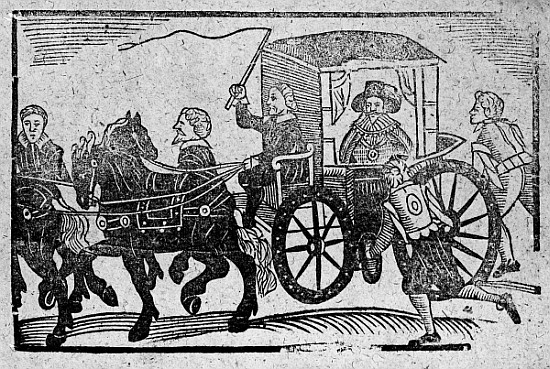 A nobleman in his carriage, an illustration from ''A Book of Roxburghe Ballads'' od English School