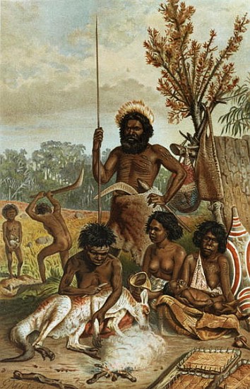 An Australian family-party from New South Wales, from ''The History of Mankind'', Vol.1, by Prof. Fr od English School