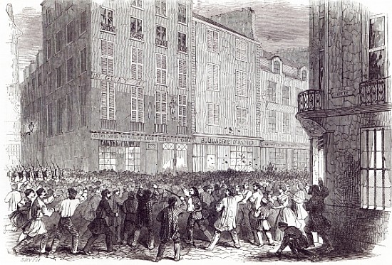 Bread Riot, in the Rue du Faubourg St. Antoine, at Paris, from ''The Illustrated London News'', 10th od English School