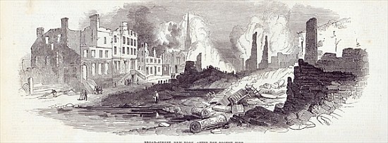 Broad-street, New York, after the recent fire, from ''The Illustrated London News'', 23rd August 184 od English School