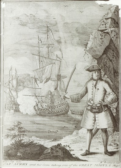 Captain Avery capturing the ''Ganj-i-Sawai'' on 8th September 1695 od English School