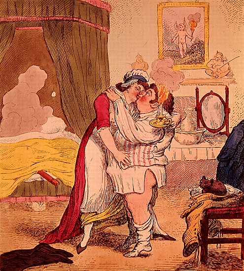 Caricature satirising the relationship of Charles James Fox and Elizabeth Armistead od English School
