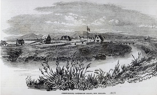 Christchurch, Canterbury Colony, New Zealand, from ''The Illustrated London News'', 9th April 1853 od English School