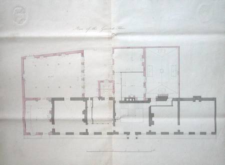 Contract drawing for the ground floor of the Royal Institution od English School
