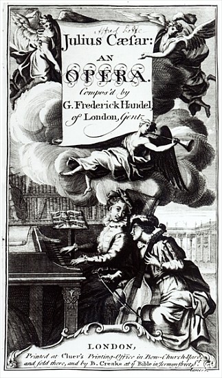 Cover of Sheet Music for Julius Caesar, an Opera Handel, published in 1724 od English School