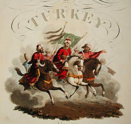 Detail of title page, from 'Costumes of the Various Nations', Volume VII, 'The Military Costume of T od English School