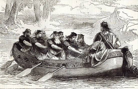 Edgar the Pacific being rowed down the River Dee Eight Tributary Princes, illustration from ''Cassel od English School