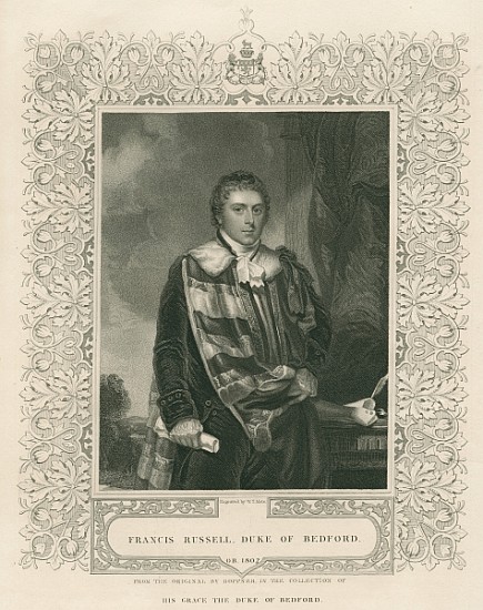 Francis Russell (1765-1802) 5th Duke of Bedford; engraved by W. T. Mote od English School