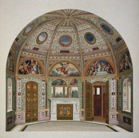 Fresco decoration in the Summer House of Buckingham Palace, from 'The Decorations of the Garden Pavi od English School
