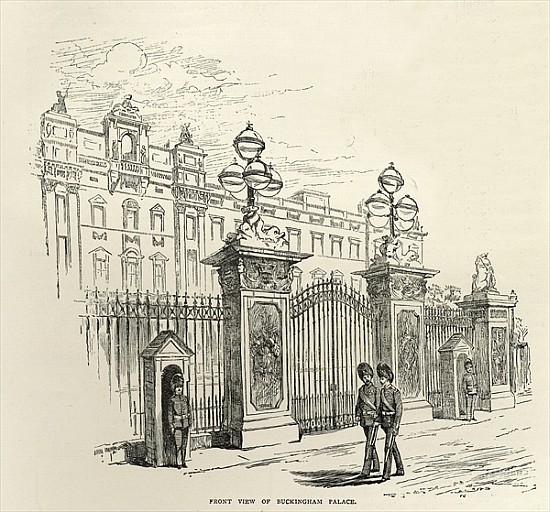 Front view of Buckingham Palace, from ''Leisure Hour'' od English School