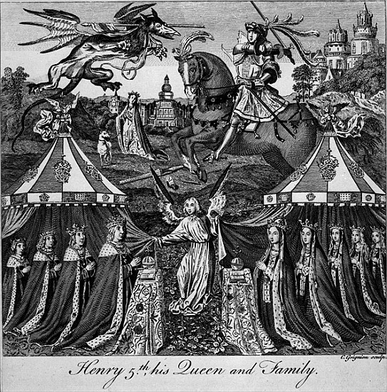 Henry 5th, his Queen and Family; engraved by Charles Grignion (1717-1810) od English School