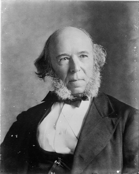 Herbert Spencer (1820-1903) (b/w photo)  od English School