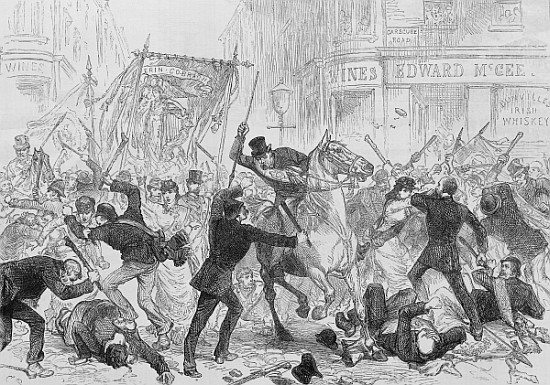 Irish Home Rule Riots in Glasgow, c.1880s od English School