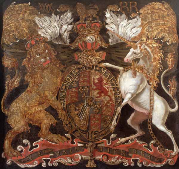 Royal Coat of Arms of William (1650-1702) and Mary (1662-94) od English School