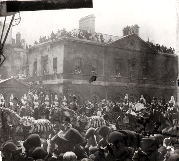 Jubilee Procession in Whitehall, 1887 (b/w photo)  od English School