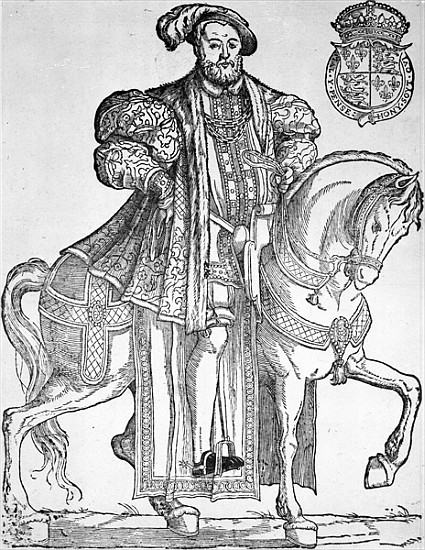 King Henry VIII on horseback od English School