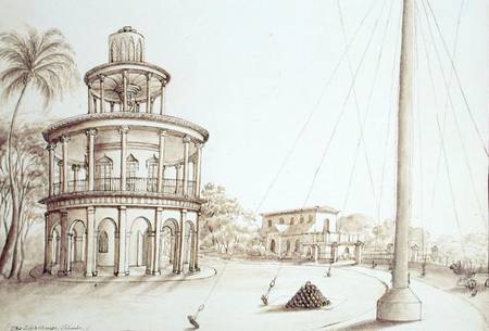 The Lighthouse in Kandy (pen & ink on paper) od English School