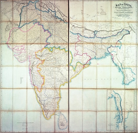 Map of India, 1857 () od English School