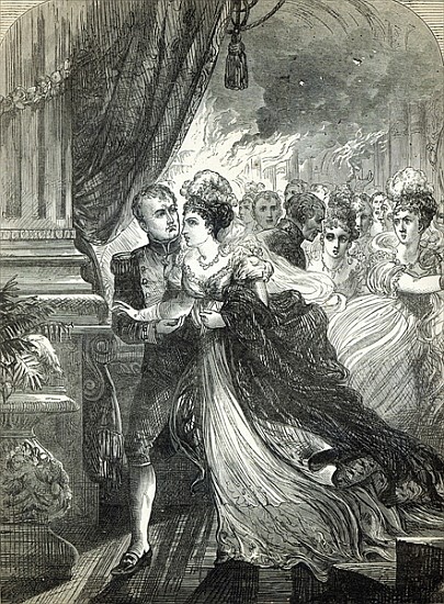 Napoleon and Marie-Louise escaping from the fire at the ball given on July 1st, 1810, the Austrian A od English School
