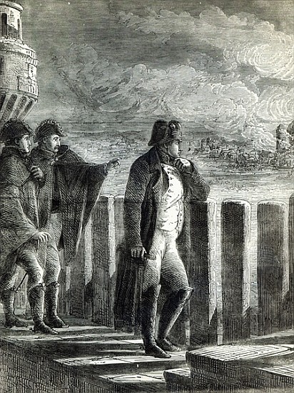 Napoleon watching the Fire of Moscow in 1812 od English School