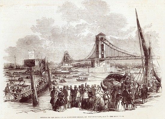 Opening of the Hungerford Suspension Bridge, from ''The Illustrated London News'', 3rd May 1845 od English School