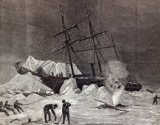 ''Pandora'' nipped in the ice, Melville Bay 24th July, from ''The Illustrated London News'' od English School