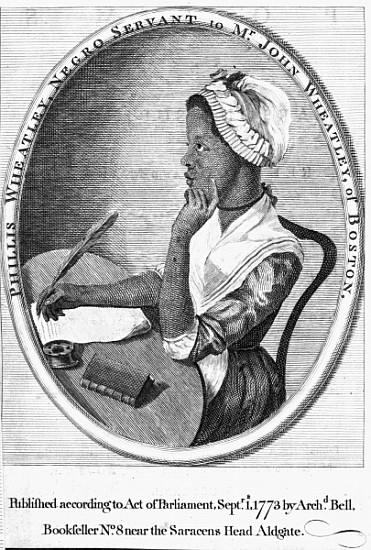Phillis Wheatley, frontispiece to her ''Poems on various subjects'' od English School