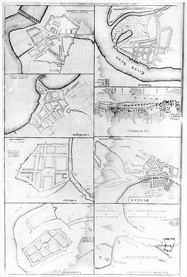 Plans of the principle Towers, Forts and Harbours in Ireland od English School