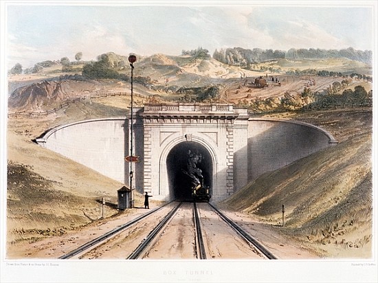 Portal of Brunel''s box tunnel near Bath od English School