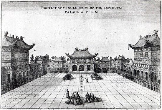 Prospect of the Inner Court of the Emperor''s Palace at Pekin od English School