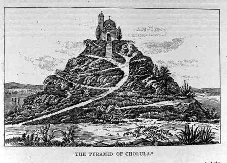 The Pyramid of Cholula, after a drawing in Cumplido's Spanish translation of Prescott's 'Mexico', fr od English School