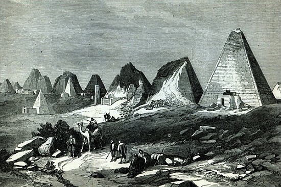 Pyramids of Meroe, on the Nile (General Gordon''s route), from ''The Illustrated London News'', 23rd od English School