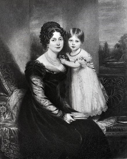 Queen Victoria as an infant with her mother the Duchess of Kent, c.1822 od English School