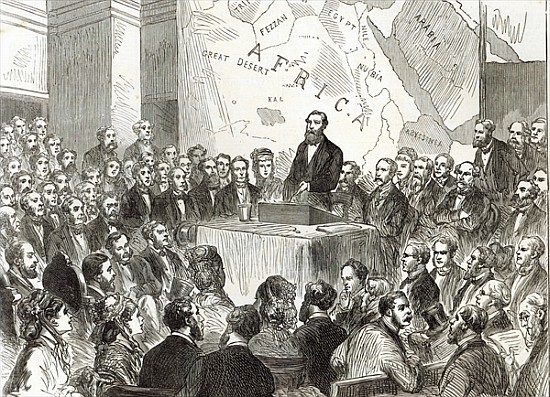 Sir Samuel Baker at the meeting of the Royal Geographical Society, from ''The Illustrated London New od English School