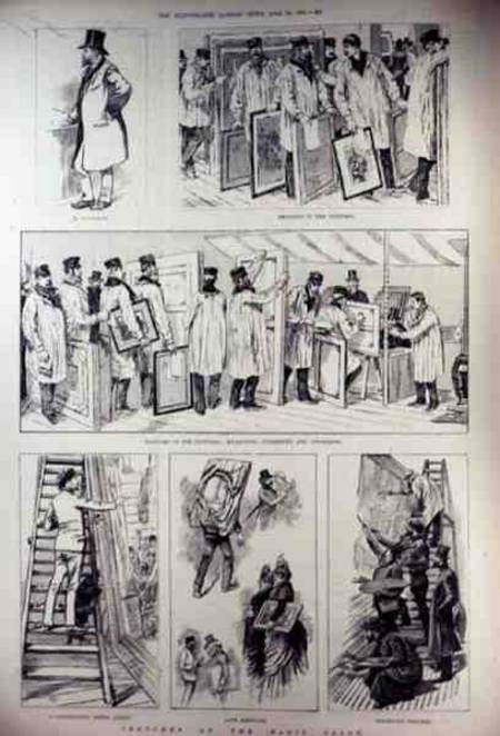 Sketches at the Paris Salon, from 'The Illustrated London News' od English School