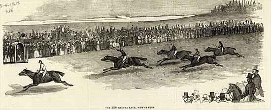 The 2000 Guinea Race, Newmarket, from ''The Illustrated London News'', 3rd May 1845 od English School