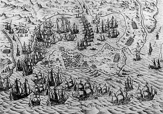 The Capture of Cadiz, 21 June 1596 od English School
