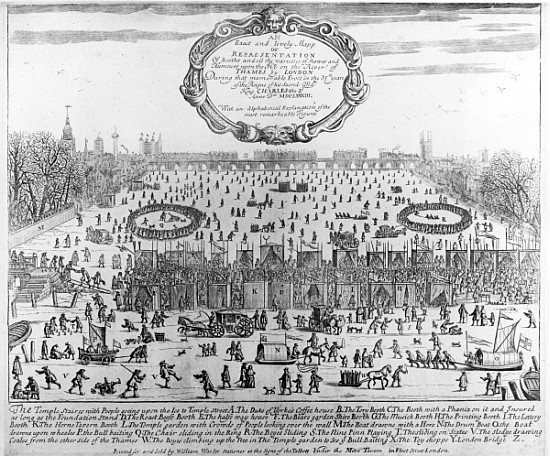 The Frost Fair of the winter of 1683-84 on the Thames, with Old London Bridge in the Distance. c.168 od English School