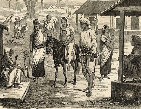 The Indian Famine: A Bengalee Village, from ''The Illustrated London News'', 16th May 1874 od English School