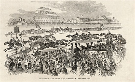 The Liverpool Grand Steeple Chase on Wednesday last, from ''The Illustrated London News'', 8th March od English School