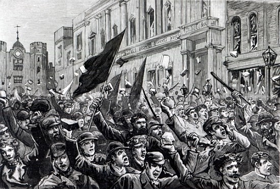 The Rioting in the West End of London, illustration from ''The Graphic'', February 13th 1886 od English School