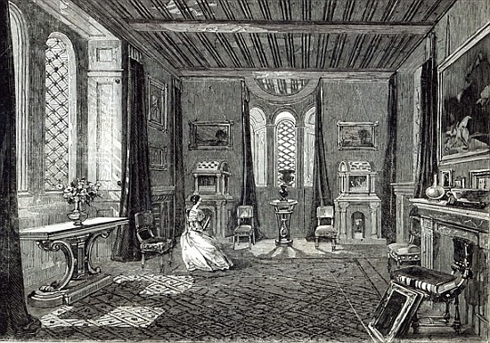 The Scarlet Drawing-room, Lansdown Tower, from ''The Illustrated London News'', 29th November 1845 od English School