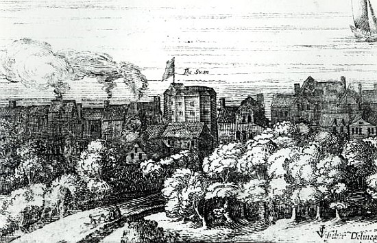 The Swan Theatre on the Bankside as it appeared in 1614 od English School