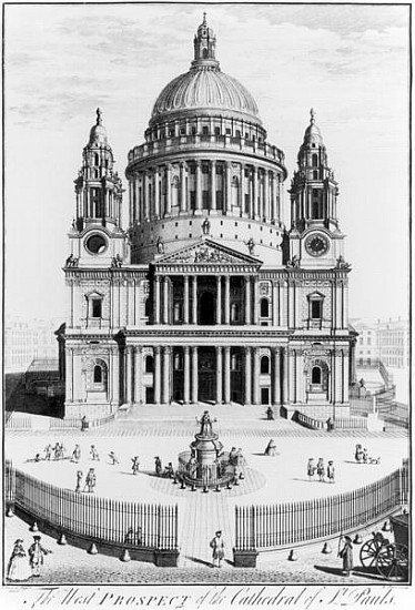 The West Prospect of St. Paul''s Cathedral; engraved by R. Parr (fl.1723-50) od English School
