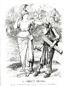 A French Lesson'', cartoon from ''Punch'' magazine, April 8th 1871