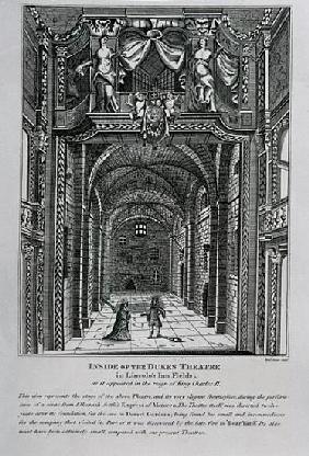 Interior of the Duke''s Theatre in Lincoln''s Inn Fields during the reign of King Charles II