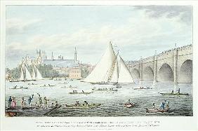View of Westminster and the Bridge, with a Sailing Match