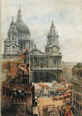 Watching Queen Victoria's Jublilee celebrations outside St. Pauls